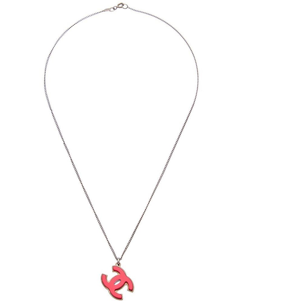 Chanel Silver-Tone CC Bicolor Acrylic Long Necklace (Authentic Pre-Owned) - Picture 2 of 3
